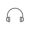 Headphone line icon. Earphones linear sign. Vector isolated
